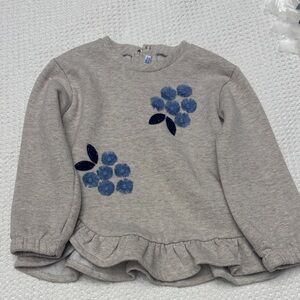 Mayoral Gray Sweater with Blue Floral Accents